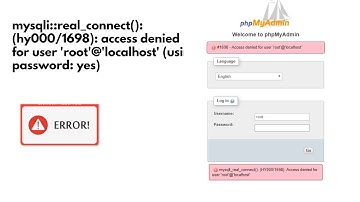 mysqli::real_connect() (hy000/1698): access denied for user 