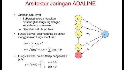 Model Jaringan Adaline dan Madaline | Jaringan Syaraf Tiruan Pertemuan 8
