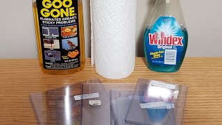Cleaning Baseball Card Price Stickers & Residue from Top Loaders.