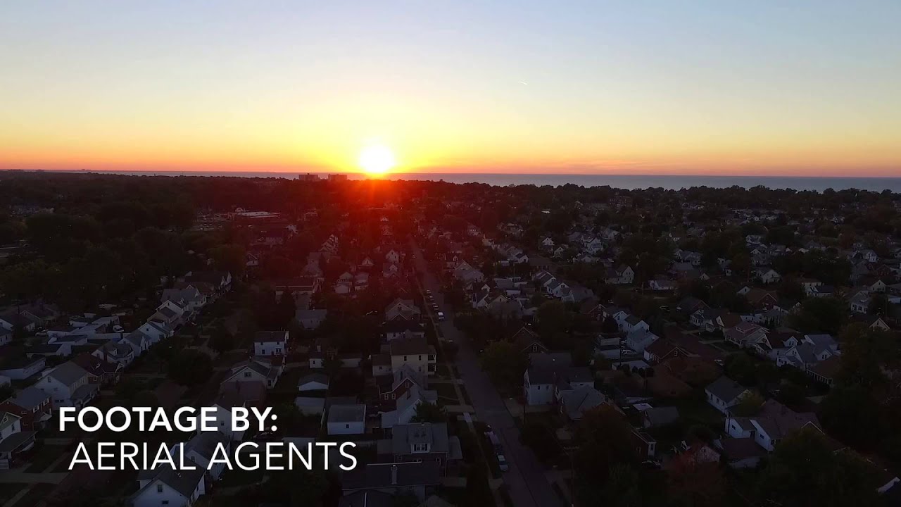 Stock Aerial Footage neighborhood & sunset YouTube