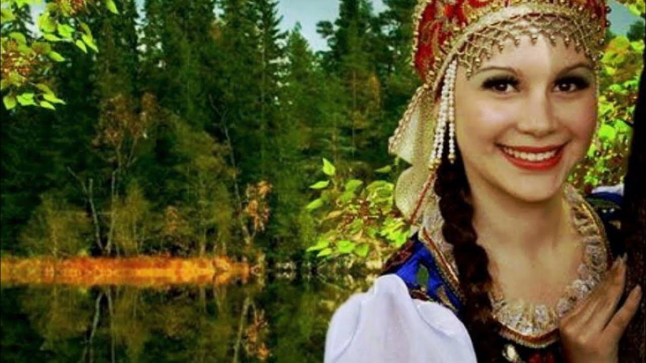 Песня в тихую лунную. Девушка в русском народном костюме и береза фото. Картинки на тему русская душа русское сердце.