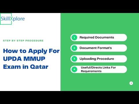 UPDA Registration MMUP Certification How to Apply UPDA Exam Qatar  MMUP UPDA Exam Required Documents