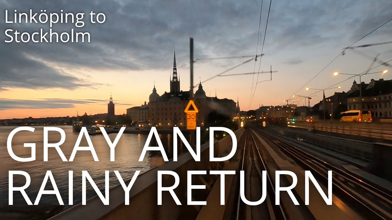 TRAIN DRIVER'S VIEW: Gray and rainy return (Linköping-Stockholm)