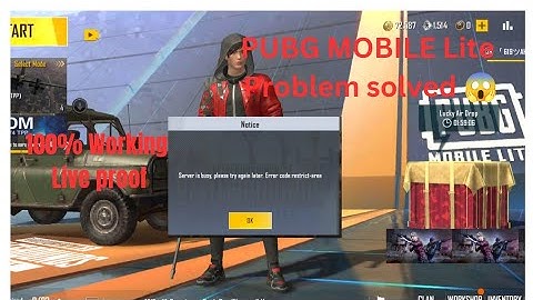 Pubg mobile lite | restricted area problem solved | server issue #bgmilite #pubglite