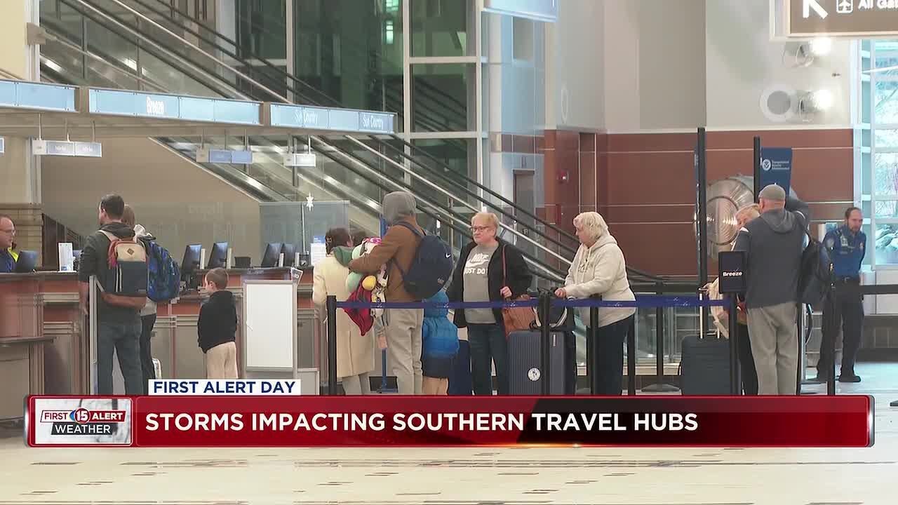 Southern storms influence travel decisions at Dane County airport, even as flights run normally
