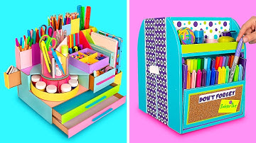 DIY Organizers With Secret Sections || Back To School Crafts