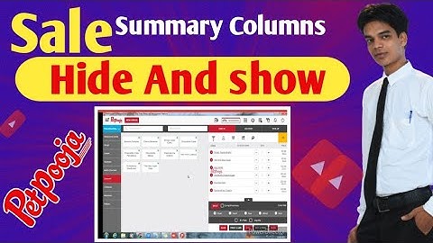 Sale summary Column add and Remove  In Pet Pooja | Column hide and Show  In Pet Pooja
