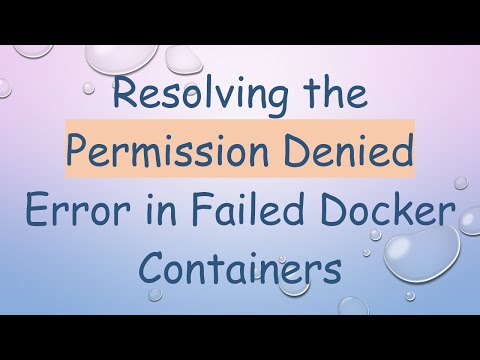 Resolving the Permission Denied Error in Failed Docker Containers