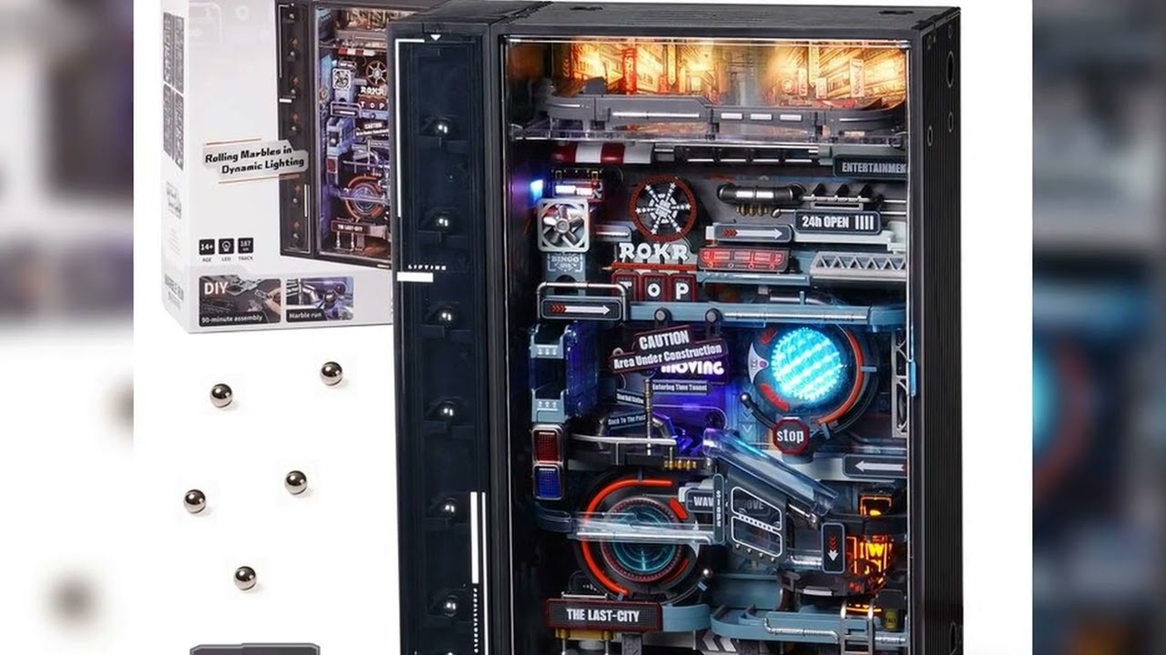 A must-have product! Robotime Rokr The Last City -Futuristic Marble Run Cyberpunk Gift for Men 3D