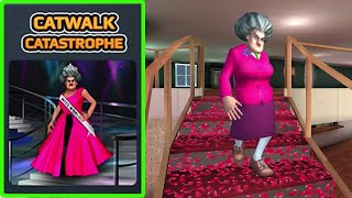 Scary teacher 3D | catwalk catastrophe | Miss T ko stairs se niche gira dia