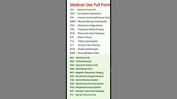 MEDICAL Term Hospital Term Full Form 