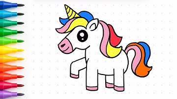 How to Draw a Unicorn Step by Step | Easy Drawing for Kids 🦄🌈✏️