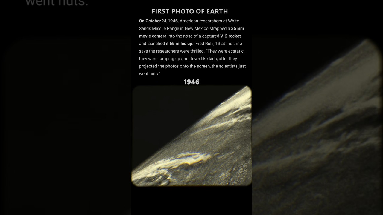 first photo of Earth from space, 1946 #space #earth #history #shortstory #fyp