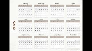 2026 Calendar Printable | Free PDF Download (US) | A4 & Letter Size #2026 #2026calendar #calendar