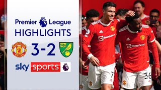 Ronaldo seals HAT-TRICK with FREE-KICK! 🎩  | Man United 3-2 Norwich | Premier League Highlights