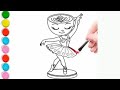 Ballerina Cappuccina Coloring Page for Children || How to Draw Ballerina