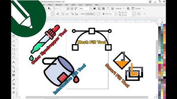 Color Eyedropper Tool~Interactive Fill Tool~Mesh Fill Tool~Smart Fill Tool in (COREL DRAW)