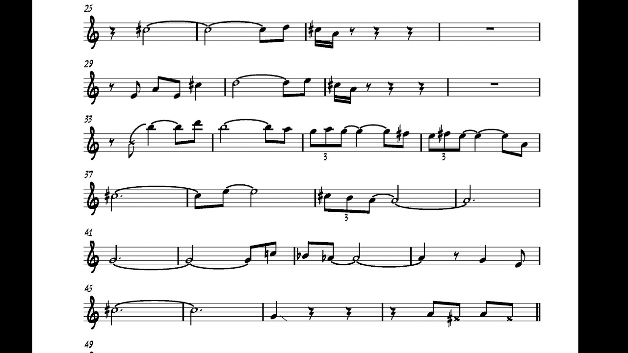 All Blues Miles Davis solo transcription for Bb YouTube