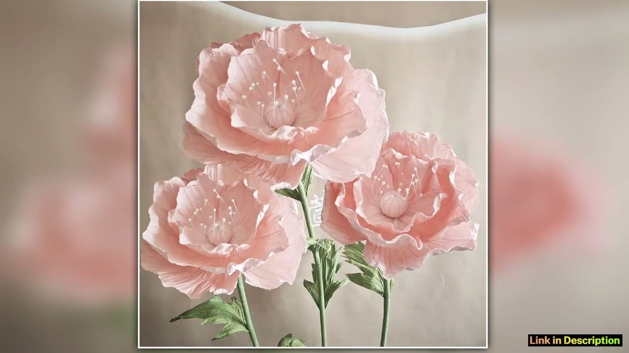 3Pcs Set Giant Flowers Poppy Paper Flower Head Wedding Road Guide Floral Event Party Backdrop Decor