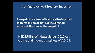 Configuring Active Directory Snapshots - Etechtraining.com