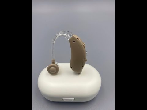 Акумуляторний слуховий апарат універсальний підсилювач слуху завушний із цифровим чіпом та зарядним пристроєм, видео 1