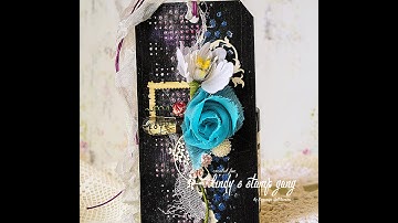 Микс-медиа тэг. Мастер-класс. // Mixed Media "Black Tag" Video Tutorial