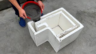 CONCRETE POURING IDEAS || Make a modern coffee table using a foam mold