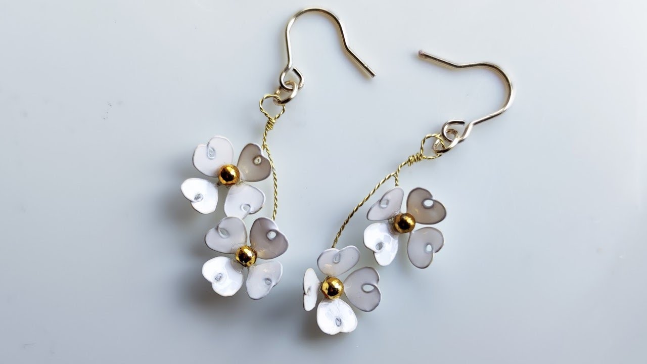 マニキュアフラワー】ハナミズキのピアスの作り方 How to make dogwood