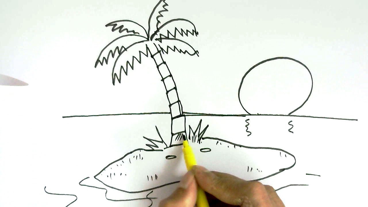 How To Draw An Island – A Step by Step Guide | Art drawings simple, Drawing  lessons for kids, Art drawings for kids
