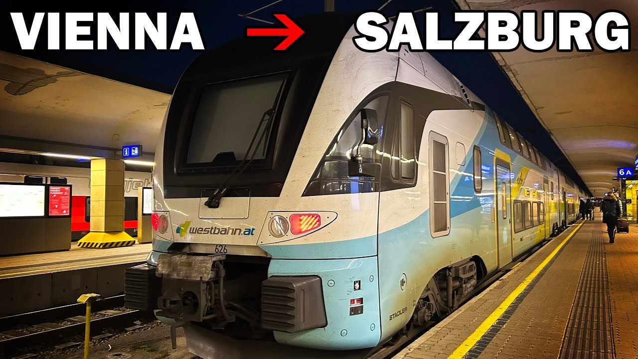 Поездка на двухэтажном поезде из Вены в Зальцбург | Westbahn комфортная и легкая поездка в Австрии