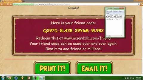 Wizard 101! 1250 crowns free! using friend code!