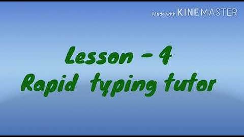 Computer Rapidtyping Tutor part -1