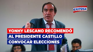 Yonhy Lescano recomendó al presidente Castillo convocar nuevas elecciones