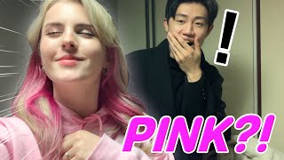 Dying my hair PINK and Seeing How My Boyfriend Reacts! (Korean British couple)