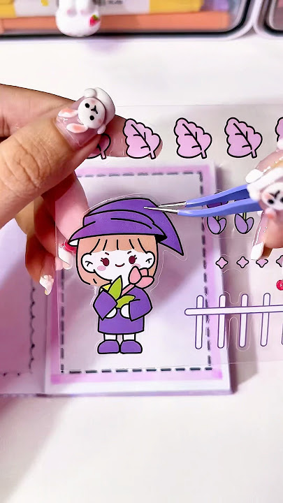 🌷ASMR Mini Journal Purple🔮 #asmr #aesthetic #journal #journaling #sticker #stickers #relaxing #art