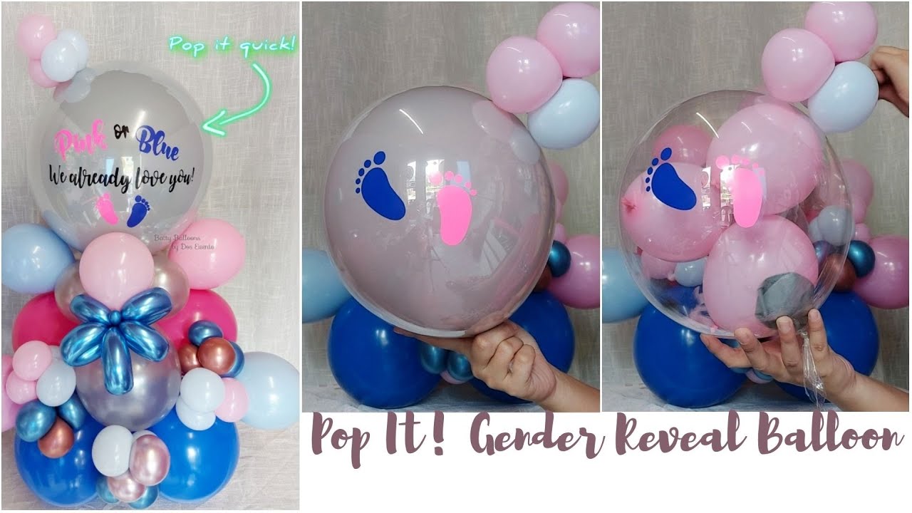 Gender Reveal Bobo Balloon with Breakable Heart – Bubbles Gift