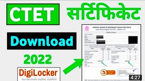 CTET 2022 | CTET Certificate Digilocker seise Download karen, How to downloadcet certificate# All ce