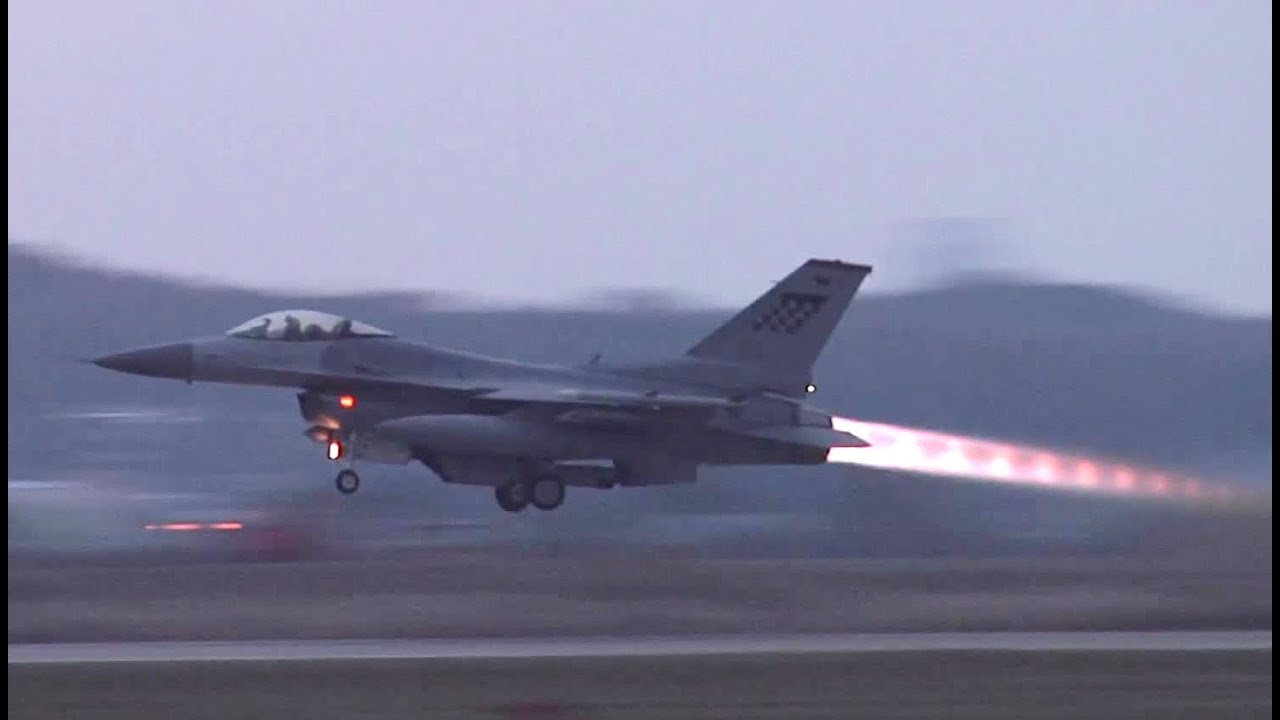 US Air Force – F-16 and A-10 Takeoffs at Osan Air Base