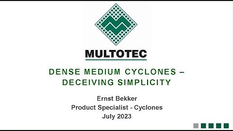 Multotec webinar Deceiving simplicity DMS Part 1 Ernst Bekker 2023