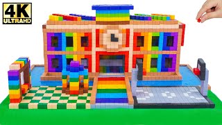 DIY - How To Build Minecraft School from Magnetic Blocks (ASMR) | Satisfying Video