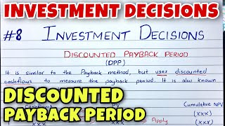 #8 Discounted Payback Period - Investment Decision - Financial Management ~ B.COM / CMA / CA INTER screenshot 5