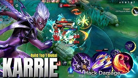 SAVAGE!! Karrie Full One Hits Build😱 (ATK SPEED HACK) | Build Top 1 Global Karrie - MLBB