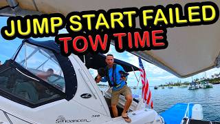 34ft SeaRay Dead at Jewfish Key — Jump Start Fails, Tow Job Begins | Tow 34ft SeaRay