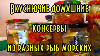 Вкуснючие домашние консервы из разных рыб морских, из горбуши, сардины и скумбрии.