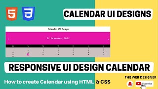 Details Responsive UI Design Calendar | How To Create Calendar Ui Design  | HTML & CSS Calendar UI Design News