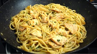 Only 3 Ingredients Needed For This Lemon Garlic Chicken Pasta!