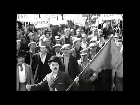 Charlie Chaplin. Modern Times. Protest Scene