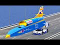 Devel Sixteen vs Bloodhound SSC Fastest Car In The World - Drag Race 20 KM