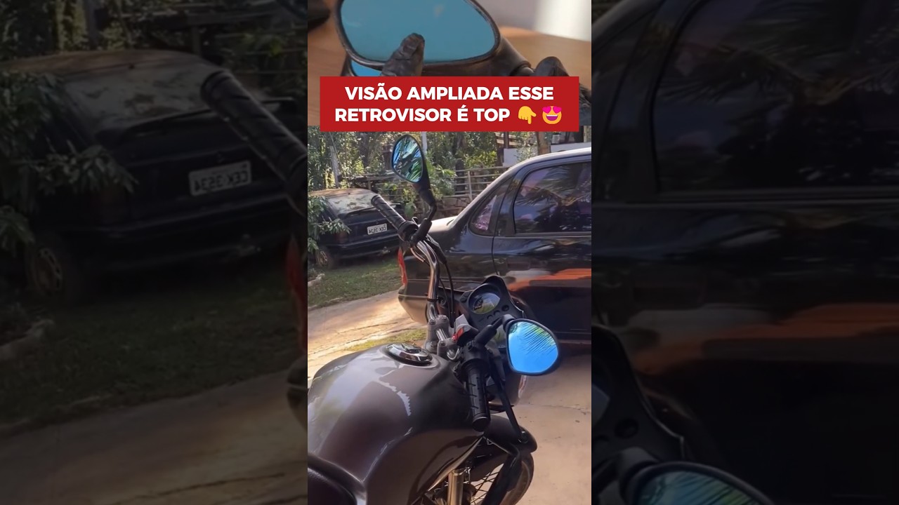 RETROVISOR BMW F800 REBAIXADO 90° HONDA LENTE CONVEXA AZUL