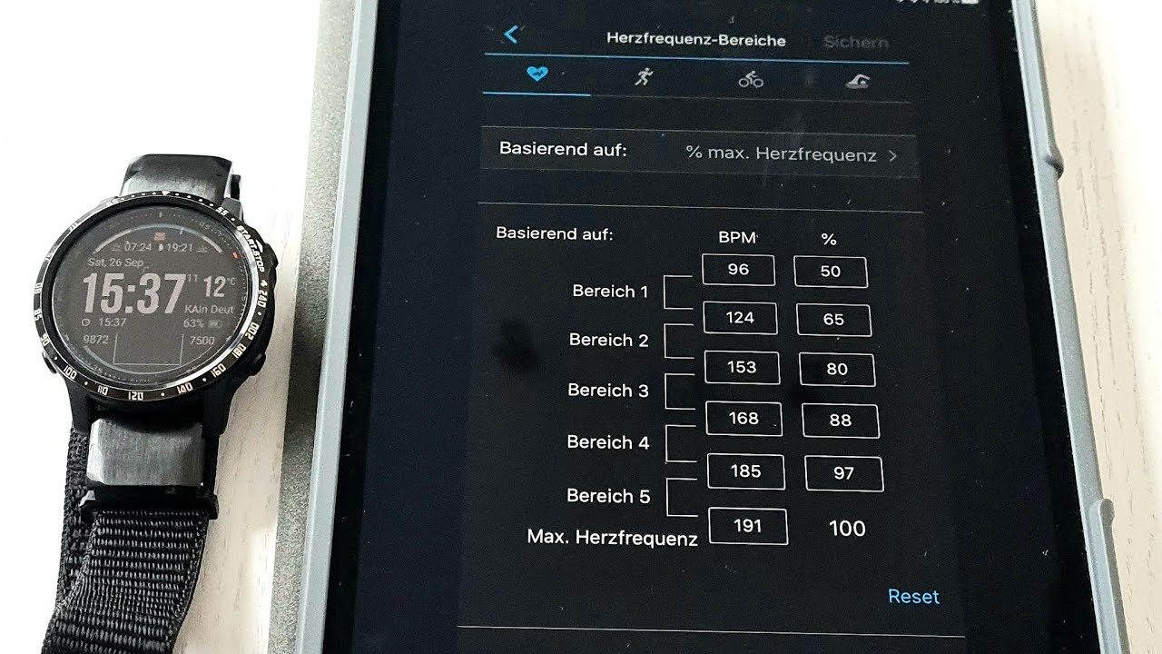 Garmin Fenix 6: Herzfrequenzzonen einrichten, Herzfrequenz, Laktatschwelle usw -